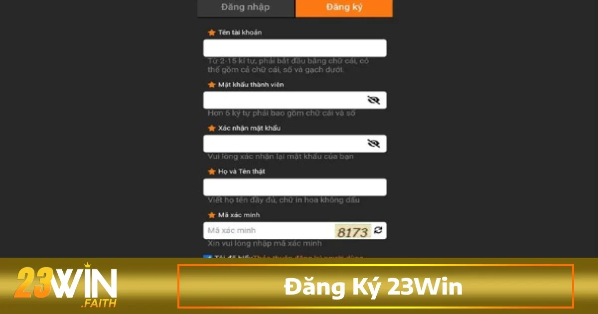 Trang chủ 36 Việc đăng ký tài khoản tại 23win rất đơn giản